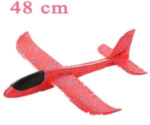 Monster Carnival 48cm EVA Foam Glider Plane Toy –  Durable Outdoor Airplane Model with Dual Flight Modes | Red