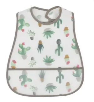 Adjustable Baby Bib with Pocket | Cactus Cartoon EVA Feeding Bib for Boys & Girls | Soft, Easy Clean Bib for Infant Mealtime (Cactus)