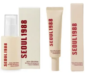 Seoul 1988 Retinal Liposome Face Serum – Korean Anti-Aging Retinol Serum with Black Ginseng, Niacinamide, Vitamin C, and Bakuchiol (30ML)
