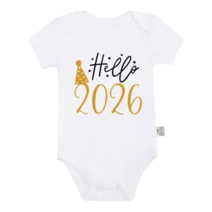 Premium Cotton Baby Bodysuit – Soft Short Sleeve New Year Outfit for Newborn Boys & Girls (9-12 Months)