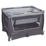 Baby Trend Retreat Nursery Center Playard, Bassinet & Storage, Robin | Portable Playard with Changing Table, Foldable and Convertible Travel Play Crib for Babies and Toddlers