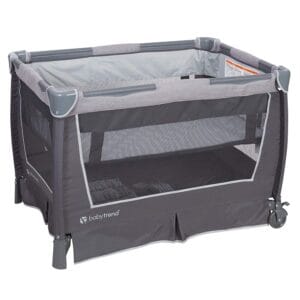 Baby Trend Retreat Nursery Center Playard, Bassinet & Storage, Robin | Portable Playard with Changing Table, Foldable and Convertible Travel Play Crib for Babies and Toddlers