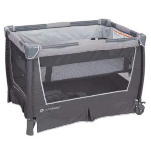 Baby Trend Retreat Nursery Center Playard, Bassinet & Storage, Robin | Portable Playard with Changing Table, Foldable and Convertible Travel Play Crib for Babies and Toddlers