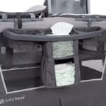 Baby Trend Retreat Nursery Center Playard, Bassinet & Storage, Robin | Portable Playard with Changing Table, Foldable and Convertible Travel Play Crib for Babies and Toddlers