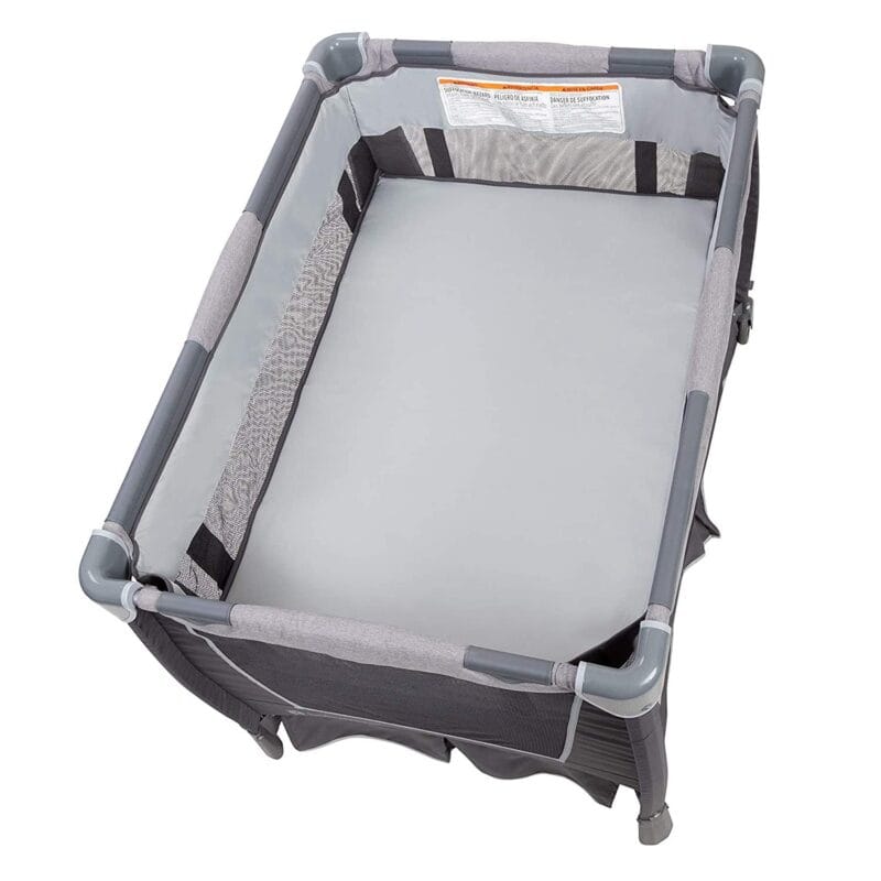 Baby Trend Retreat Nursery Center Playard, Bassinet & Storage, Robin | Portable Playard with Changing Table, Foldable and Convertible Travel Play Crib for Babies and Toddlers