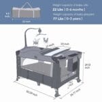 BabyBond Baby Bassinet Bedside Crib, Pack and Play, Diaper Changing Table | Portable Large Playard, Music Mobile, with Mattress, Lockable Wheels, Storage Shelf, Easy Fold, From...