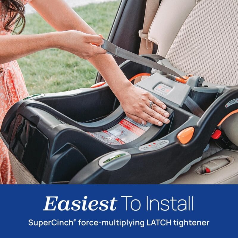 Chicco KeyFit Infant Car Seat Base, Stay-in-Car Rear-Facing Base | Anthracite/Grey, SuperCinch LATCH tightener, ReclineSure leveling foot, bubble levels, fits KeyFit and KeyFit...