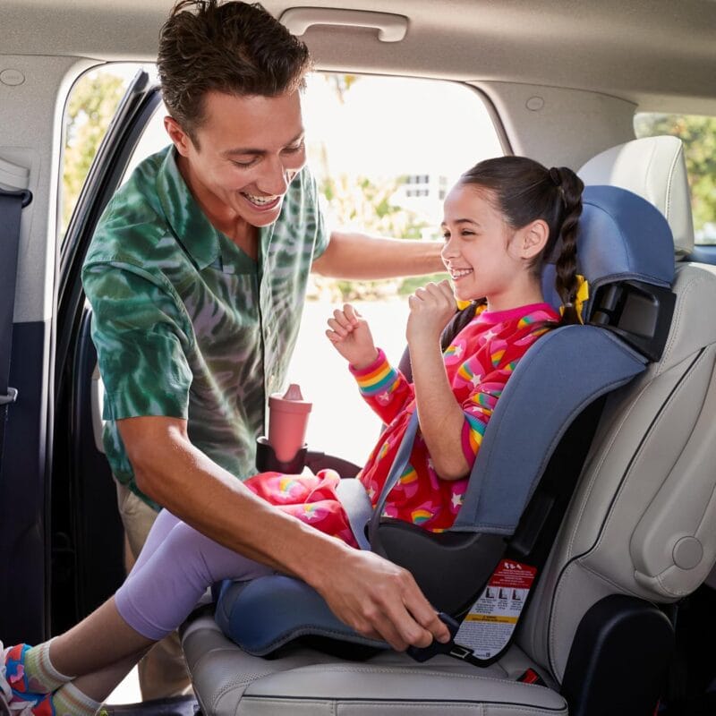 Cosco Kids Finale DX 2-in-1 Booster Car Seat, Forward Facing Toddler Car Seat (40-65 lbs) and Belt Positioning High Back Booster (40-100 lbs), Dusk