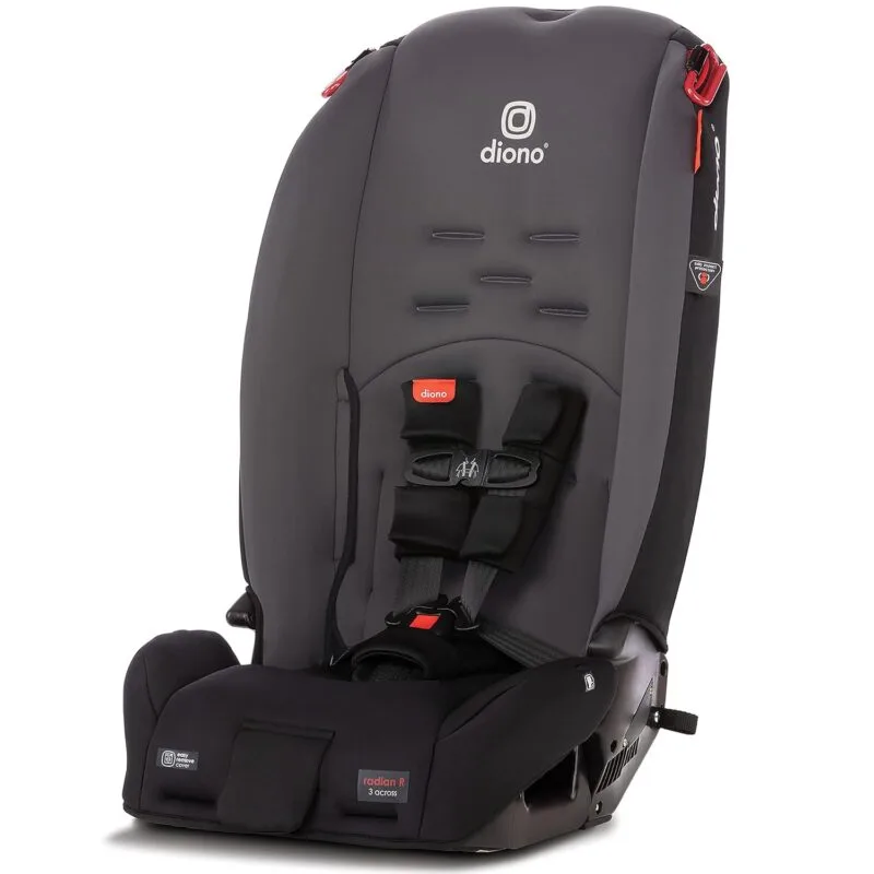 Diono Radian 3R, 3-in-1 Convertible Car Seat, Rear Facing & Forward Facing, 10 Years 1 Car Seat, Slim Fit 3 Across, Jet Black