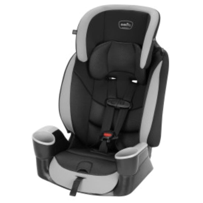Evenflo High-Back Booster Car Seat with Harness, 22 to 110lbs, Maestro Sport, Granite Gray
