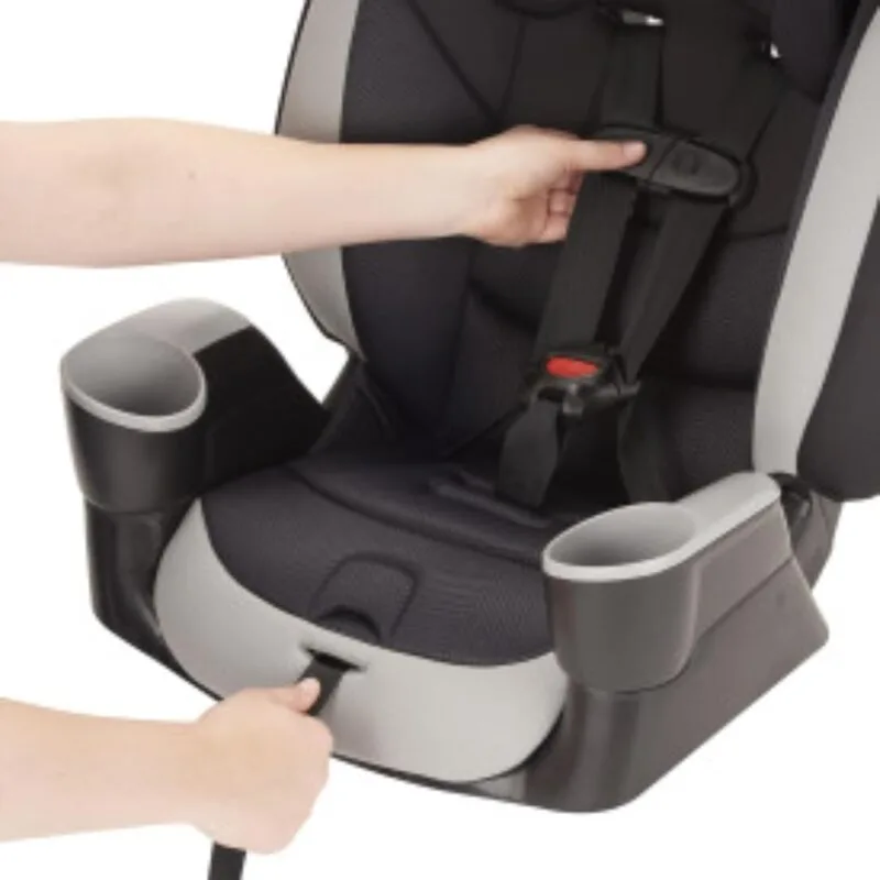Evenflo High-Back Booster Car Seat with Harness, 22 to 110lbs, Maestro Sport, Granite Gray