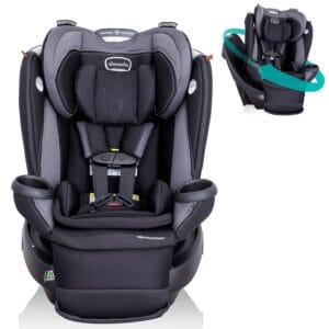 Evenflo Revolve360 Extend Convertible Car Seat with 360 Degree Rotation Extended Rear-Facing Forward-Facing Booster Mode and Secure LATCH Install Revere Gray | Babyz Corner Evenflo Revolve360 Extend Convertible Car Seat with 360 Degree Rotation, Extended Rear-Facing, Forward-Facing, Booster Mode, and Secure LATCH Install, Revere Gray
