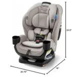 Graco Extend2Fit 3-in-1 Convertible Car Seat, 3 Modes – Rear Facing, Forward Facing Baby Car Seat and Highback Booster Seat, Adjustable Extension Panel for Extra Legroom, Ashten