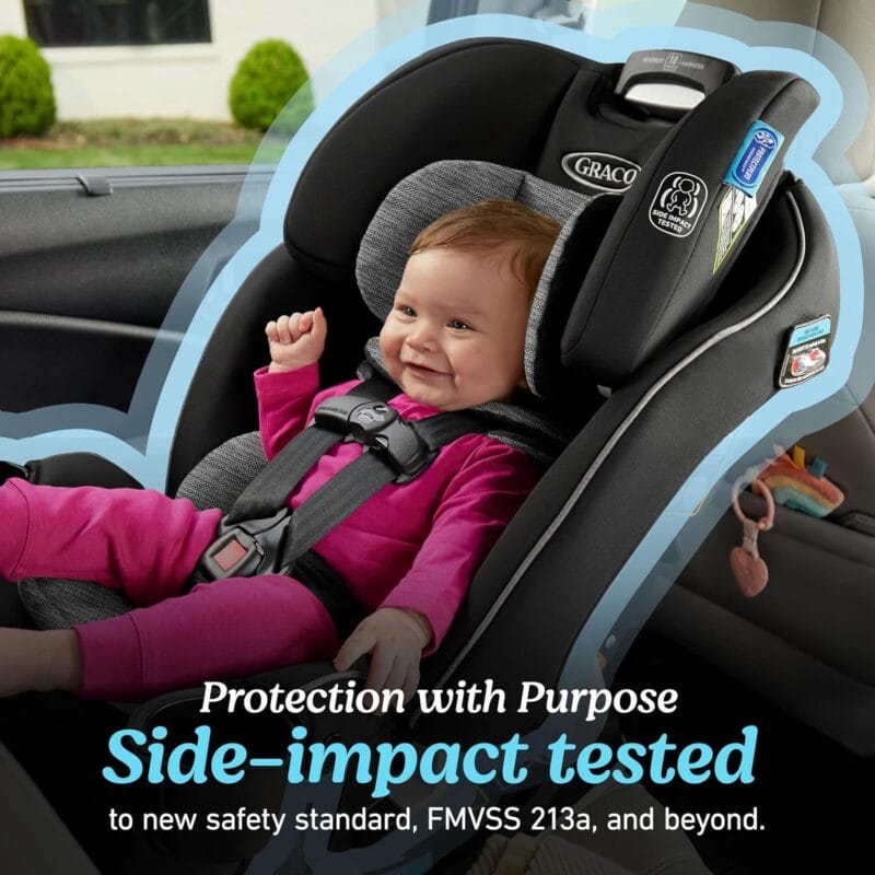 Graco® Slimfit 3-in-1 Convertible Car Seat, Ultra-Space-Saving Design, Silas, Suitable for Rear and Forward-Facing, Highback Booster Seat with 10-Position Headrest