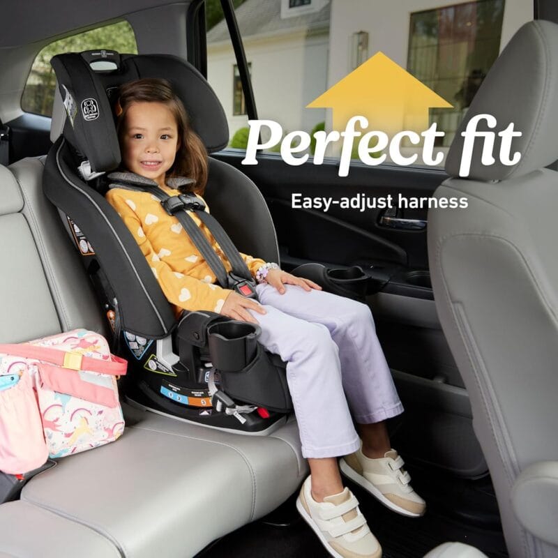 Graco® Slimfit 3-in-1 Convertible Car Seat, Ultra-Space-Saving Design, Silas, Suitable for Rear and Forward-Facing, Highback Booster Seat with 10-Position Headrest