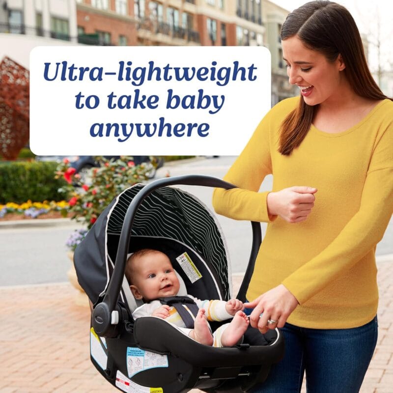 Graco® SnugRide Lite LX Infant Car Seat, Lightweight Rear-Facing Seat for Babies 4–30 lb, 4-Position Adjustable Base, Latch Installation & ProtectPlus Engineered, Studio
