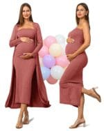 Rnxrbb 2 PCS Tube Baby Shower Maternity Dress Cardigan Set Bodycon Long | Soft stretch fabric with mix-and-match styling for summer to winter gender reveals special occasions | Babyz Corner Rnxrbb 2 PCS Tube Baby Shower Maternity Dress Cardigan Set Bodycon Long | Soft stretch fabric with mix-and-match styling for summer to winter, gender reveals & special occasions