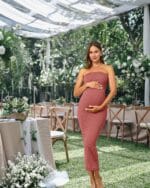 Rnxrbb 2 PCS Tube Baby Shower Maternity Dress Cardigan Set Bodycon Long | Soft stretch fabric with mix-and-match styling for summer to winter gender reveals special occasions | Babyz Corner Rnxrbb 2 PCS Tube Baby Shower Maternity Dress Cardigan Set Bodycon Long | Soft stretch fabric with mix-and-match styling for summer to winter, gender reveals & special occasions