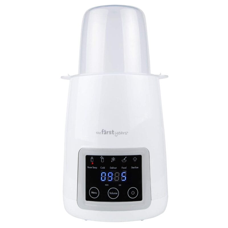 The First Years Baby Bottle Warmer and Sterilizer - Pacifier and Bottle Nipple Sanitizer - Feeding Baby Essentials for Formula or Breast Milk - Holds Multiple Sizes