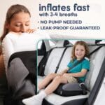 UberBoost Inflatable Booster Seat for Car Travel Booster Seat BlackGray | Babyz Corner UberBoost Inflatable Booster Seat for Car, Travel Booster Seat, Black/Gray