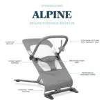 Baby Delight Alpine Deluxe Portable Bouncer | Infant | 0 6 months | Charcoal Tweed | Babyz Corner Baby Delight Alpine Deluxe Portable Bouncer | Infant | 0 – 6 months | Charcoal Tweed