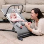 Baby Delight Alpine Deluxe Portable Bouncer | Infant | 0 6 months | Charcoal Tweed | Babyz Corner Baby Delight Alpine Deluxe Portable Bouncer | Infant | 0 – 6 months | Charcoal Tweed