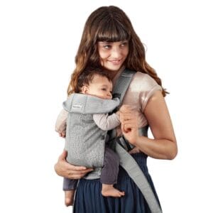 BabyBjörn Baby Carrier Mini, Gray, 3D Mesh | Newborn Carrier (7-15 lbs), Ergonomic, Easy-to-Use