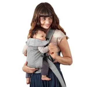 BabyBjörn Baby Carrier Mini, Gray, 3D Mesh | Newborn Carrier (7-15 lbs), Ergonomic, Easy-to-Use