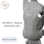 BabyBjörn Baby Carrier Mini, Gray, 3D Mesh | Newborn Carrier (7-15 lbs), Ergonomic, Easy-to-Use