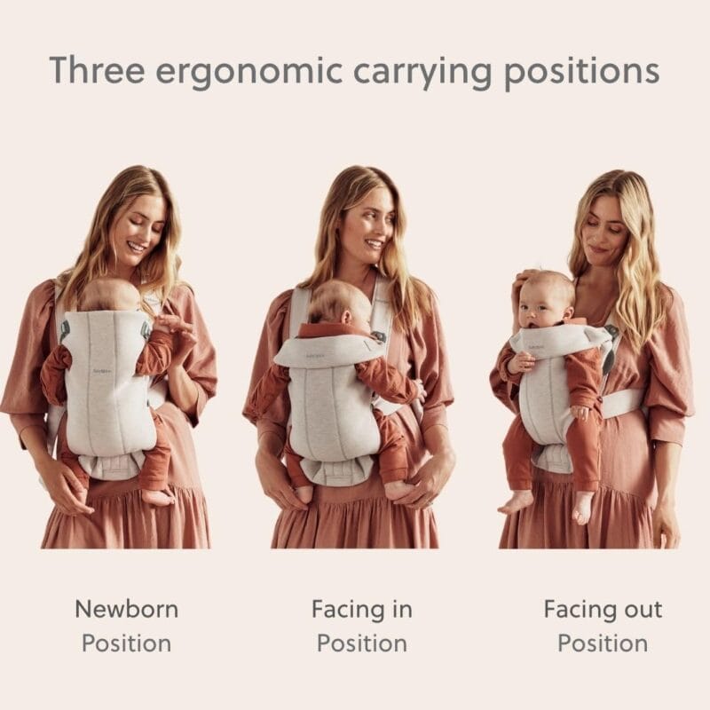 BabyBjörn Baby Carrier Mini, Light Beige, 3D Jersey | Infant Carrier (7-24 lbs), Ergonomic, Easy-to-Use