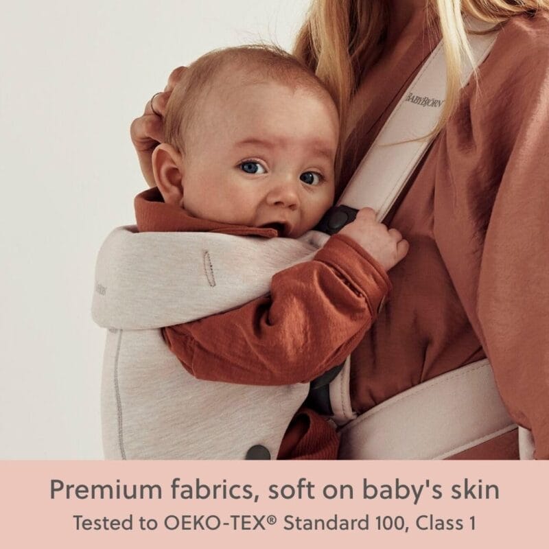 BabyBjörn Baby Carrier Mini, Light Beige, 3D Jersey | Infant Carrier (7-24 lbs), Ergonomic, Easy-to-Use