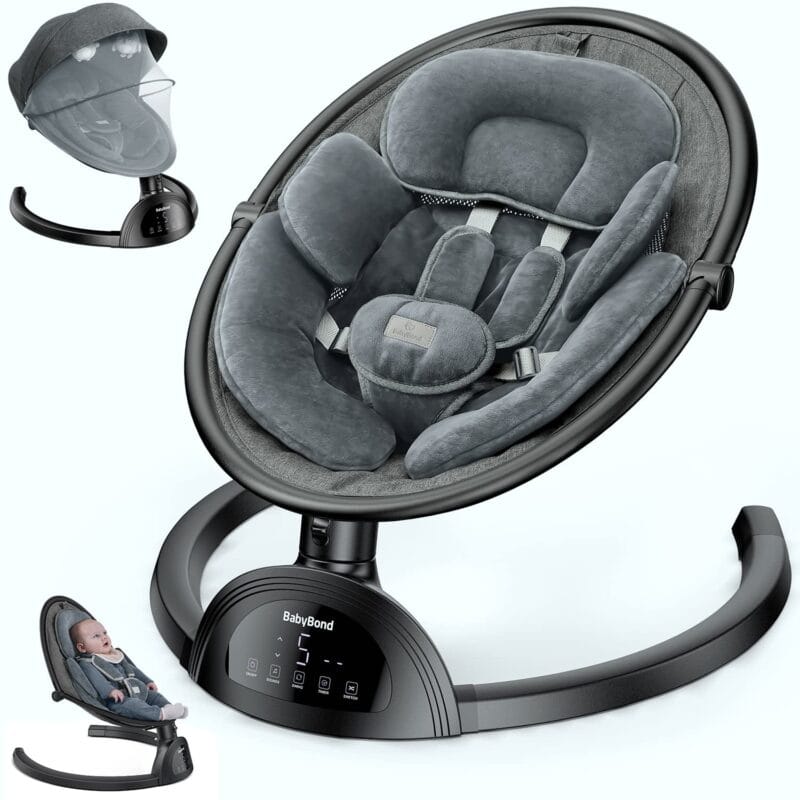 BabyBond Baby Swings for Infants Bluetooth Infant Swing with Music Speaker | Baby Swing with 3 Seat Positions 5-Point Harness 5 Speeds and Remote Control - Portable Baby | Babyz Corner BabyBond Baby Swings for Infants, Bluetooth Infant Swing with Music Speaker | Baby Swing with 3 Seat Positions, 5-Point Harness, 5 Speeds and Remote Control - Portable Baby...