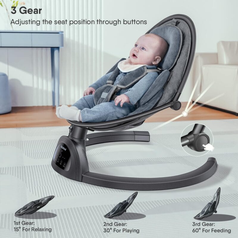 BabyBond Baby Swings for Infants, Bluetooth Infant Swing with Music Speaker | Baby Swing with 3 Seat Positions, 5-Point Harness, 5 Speeds and Remote Control - Portable Baby...