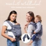 Boba X Ergonomic Baby Carrier, Newborn to Toddler, Grey | Fully Adjustable Panel and straps grow from 7 to 45 lbs, Padded Shoulders, Front & Back Carry that fits every body.