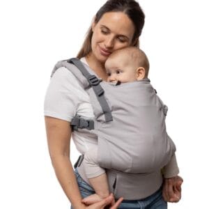 Boba X Ergonomic Baby Carrier, Newborn to Toddler, Grey | Fully Adjustable Panel and straps grow from 7 to 45 lbs, Padded Shoulders, Front & Back Carry that fits every body.