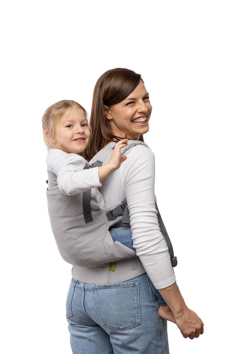 Boba X Ergonomic Baby Carrier, Newborn to Toddler, Grey | Fully Adjustable Panel and straps grow from 7 to 45 lbs, Padded Shoulders, Front & Back Carry that fits every body.