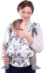 Boba X Ergonomic Baby Carrier, Newborn to Toddler, Grey | Fully Adjustable Panel and straps grow from 7 to 45 lbs, Padded Shoulders, Front & Back Carry that fits every body.