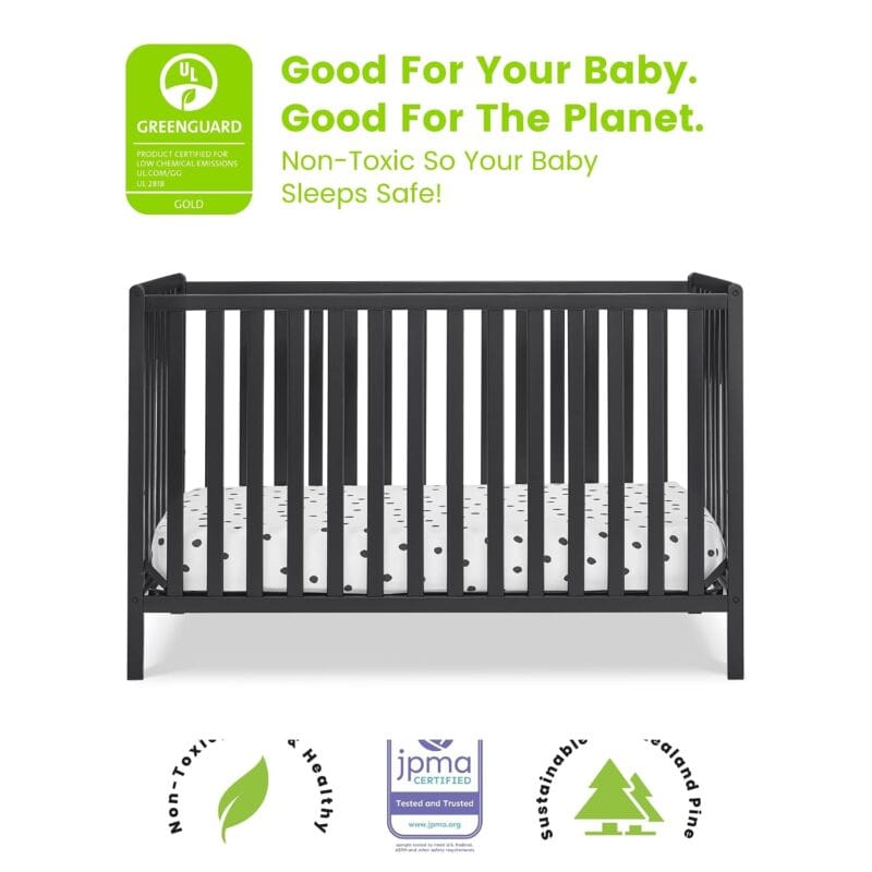 Delta Children Heartland 4-in-1 Convertible Crib, Black