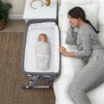 Delta Children Simmons Kids Dream Bedside Bassinet with Zip-Down Side Wall Convenient Baby Sleeper with Breathable Mesh and Adjustable Heights - Lightweight Portable Crib Grey | Babyz Corner Delta Children Simmons Kids Dream Bedside Bassinet with Zip-Down Side Wall – Convenient Baby Sleeper with Breathable Mesh and Adjustable Heights - Lightweight Portable Crib, Grey