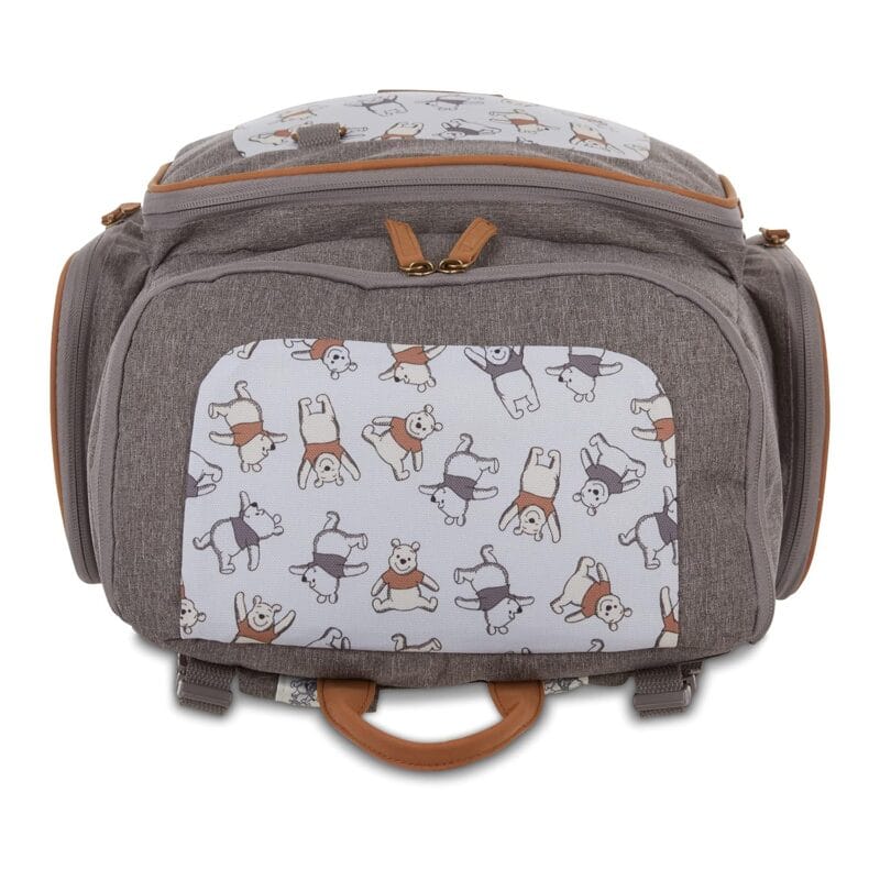 Disney Cudlie Baby Boys Jartop Backpack Diaper Bag in Winnie The Pooh Print, 16 Inch, Includes Changing Pad