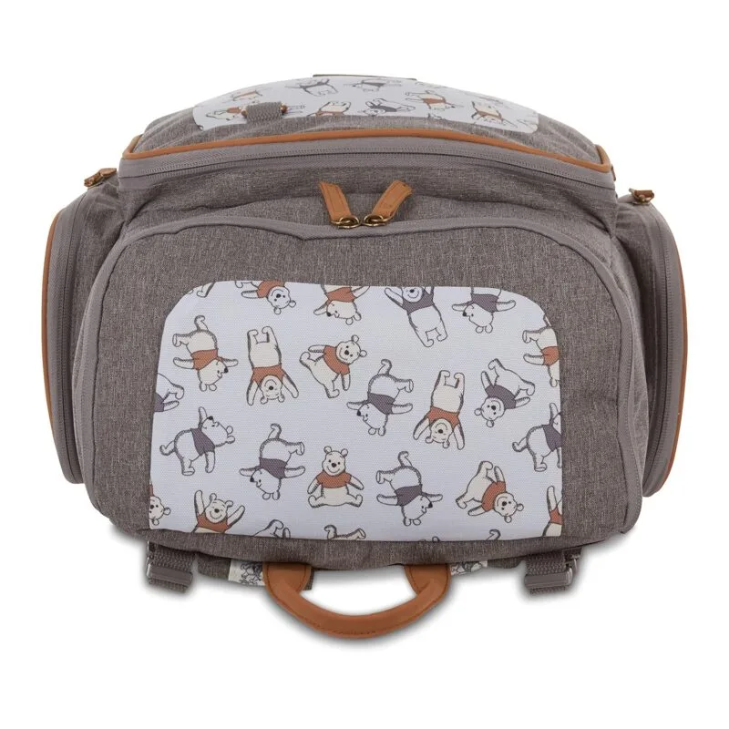 Disney Cudlie Baby Boys Jartop Backpack Diaper Bag in Winnie The Pooh Print, 16 Inch, Includes Changing Pad