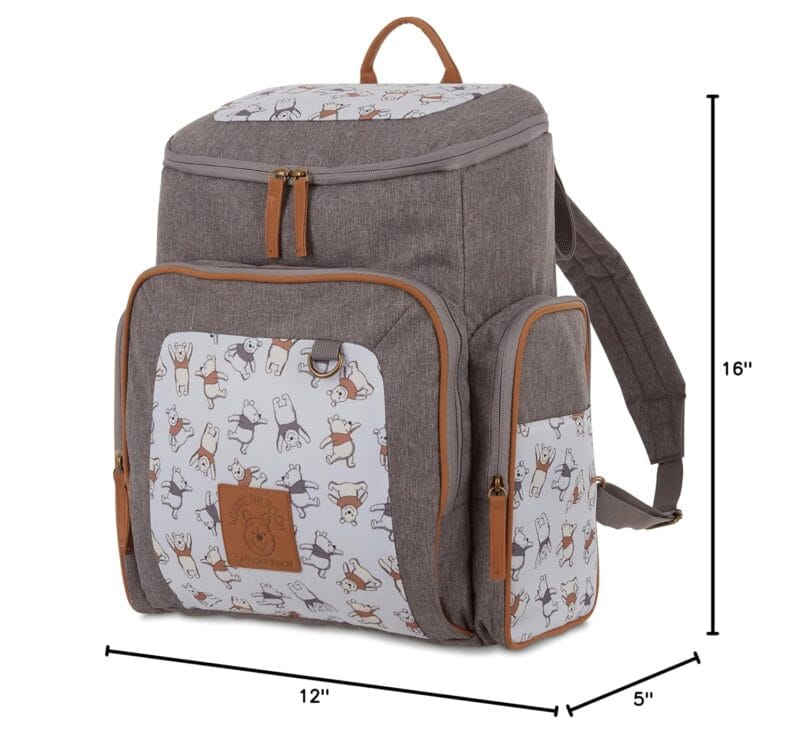 Disney Cudlie Baby Boys Jartop Backpack Diaper Bag in Winnie The Pooh Print, 16 Inch, Includes Changing Pad
