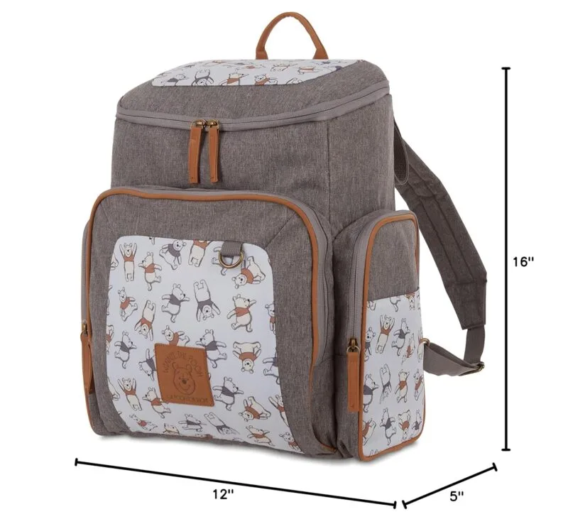 Disney Cudlie Baby Boys Jartop Backpack Diaper Bag in Winnie The Pooh Print, 16 Inch, Includes Changing Pad