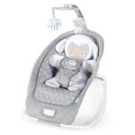 Ingenuity Boutique Collection Plush Modern Baby Rocker & Stationary Seat with Vibrations, Easy Fold, 0-30 Months Up to 40 lbs (Bella Teddy)