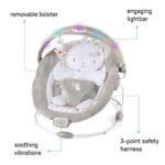 Ingenuity InLighten Baby Bouncer Infant Seat with Light Up -Toy Bar Vibrations Tummy Time Pillow Sounds 0-6 Months Up to 20 lbs Twinkle Tails Bunny | Babyz Corner Ingenuity InLighten Baby Bouncer Infant Seat with Light Up -Toy Bar, Vibrations, Tummy Time Pillow & Sounds, 0-6 Months Up to 20 lbs (Twinkle Tails Bunny)