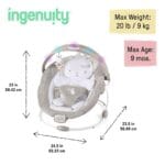 Ingenuity InLighten Baby Bouncer Infant Seat with Light Up -Toy Bar Vibrations Tummy Time Pillow Sounds 0-6 Months Up to 20 lbs Twinkle Tails Bunny | Babyz Corner Ingenuity InLighten Baby Bouncer Infant Seat with Light Up -Toy Bar, Vibrations, Tummy Time Pillow & Sounds, 0-6 Months Up to 20 lbs (Twinkle Tails Bunny)