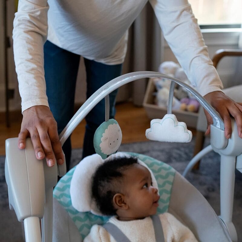 Ingenuity: ity by Ingenuity Swingity Swing Easy-Fold Portable Baby Swing, 0-9 Months Up to 20 lbs (Goji)
