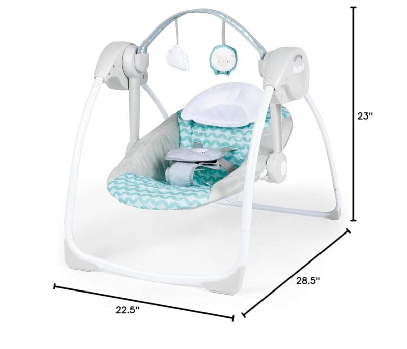 Ingenuity: ity by Ingenuity Swingity Swing Easy-Fold Portable Baby Swing, 0-9 Months Up to 20 lbs (Goji)