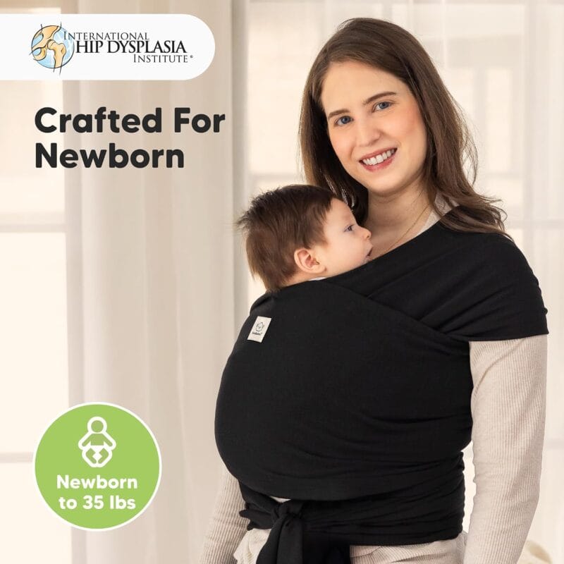 KeaBabies Baby Wrap Carrier All in 1 Original Baby Carrier Trendy Black | Newborn to Toddler Sling Easy to Wear Hands Free Bonding Lightweight Breathable Infant Wraps | Babyz Corner KeaBabies Baby Wrap Carrier, All in 1 Original Baby Carrier (Trendy Black) | Newborn to Toddler Sling, Easy to Wear, Hands Free Bonding, Lightweight, Breathable Infant Wraps