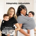 KeaBabies Baby Wrap Carrier All in 1 Original Baby Carrier Trendy Black | Newborn to Toddler Sling Easy to Wear Hands Free Bonding Lightweight Breathable Infant Wraps | Babyz Corner KeaBabies Baby Wrap Carrier, All in 1 Original Baby Carrier (Trendy Black) | Newborn to Toddler Sling, Easy to Wear, Hands Free Bonding, Lightweight, Breathable Infant Wraps